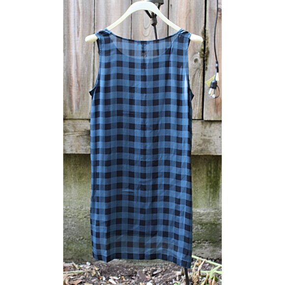 New w/Tags - Eileen Fisher Sleeveless Tunic in Buffalo Printed Silk, Fir, Med - Picture 14 of 14